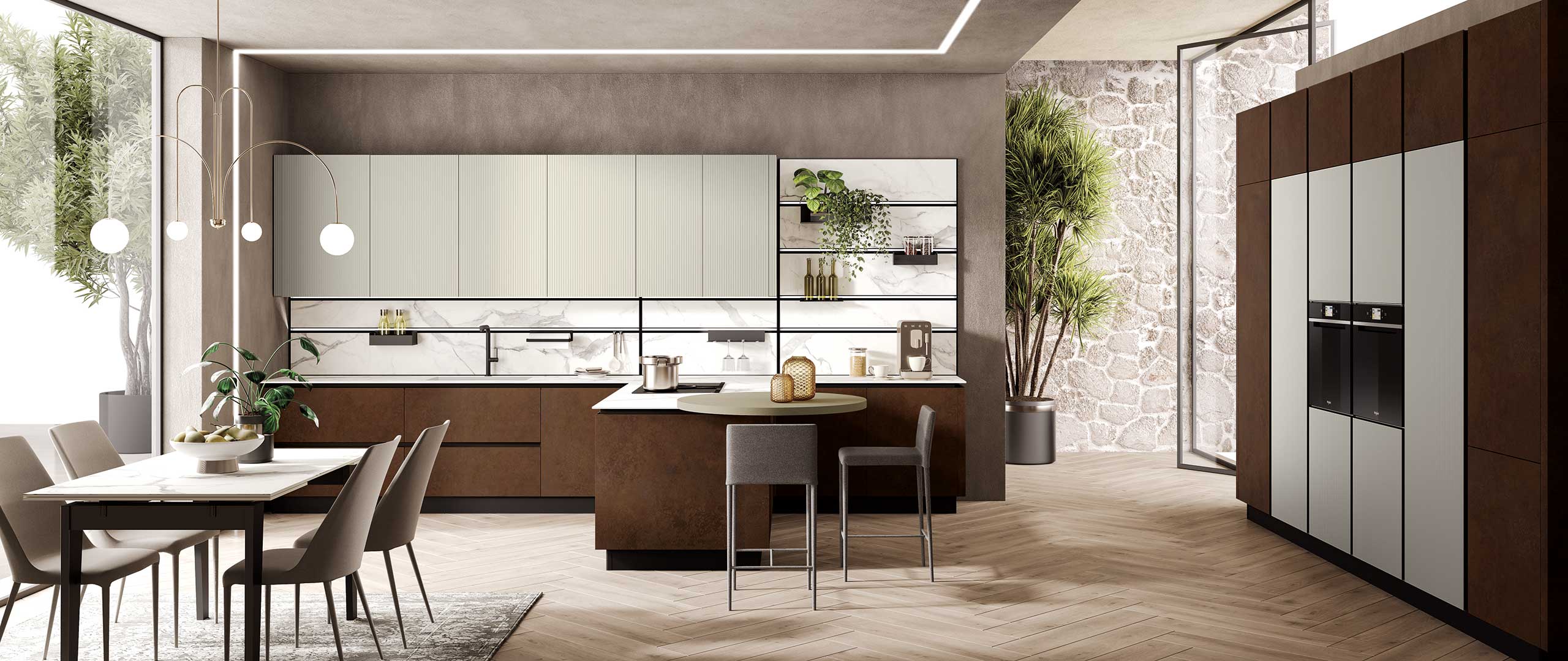 Cucina Moderna Stratos 02 Vetro Gres